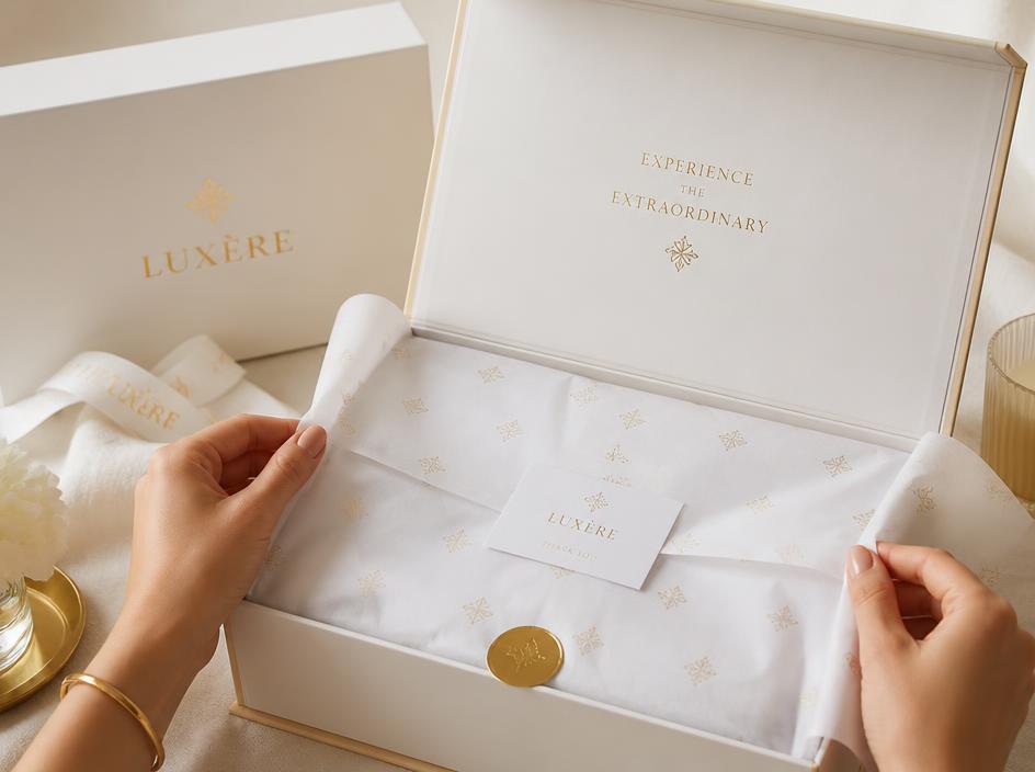 Luxury gift box with foil detailing